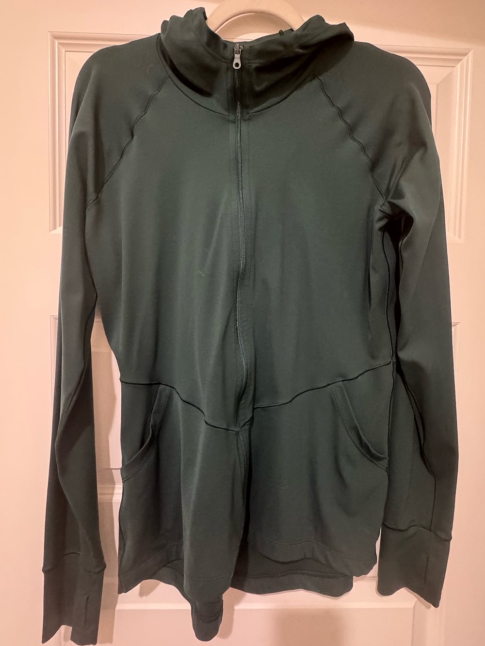 Offline by aerie real me Emerald Green Zip-Up Hoodie Jacket with thumb hole L